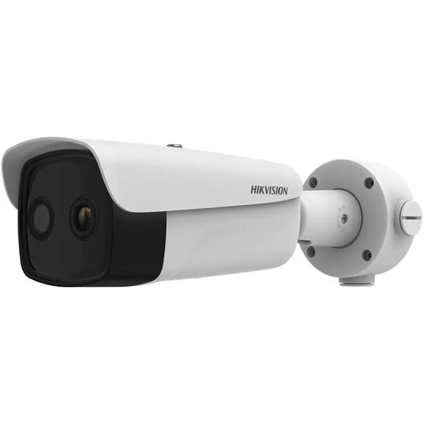 Bullet IP Bispectrum Wärmebild- und optische Kamera 384×288 25 mm 12 mm WDR 120 dB I/O Alarm (2x2) und Audio. Hikvision MIC-Linie)