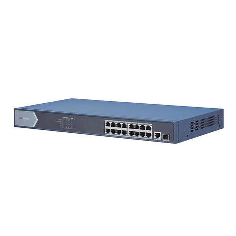 Nicht verwalteter Gigabit-PoE-Switch 16 Ports 1 RJ45 1 Glasfaser-SFP Hikvision