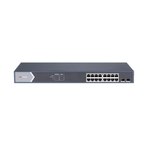 Switch 16 PoE + Ports 10/100/1000 Mbit/s 2 SFP-Ports Uplink Hik ProConnect Hikvision Intelligente Verwaltung