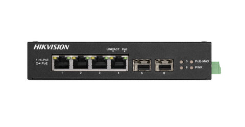 4-Port-Gigabit-Unmanaged-Hi-PoE-Switch Hikvision mit erweitertem Temperaturbereich