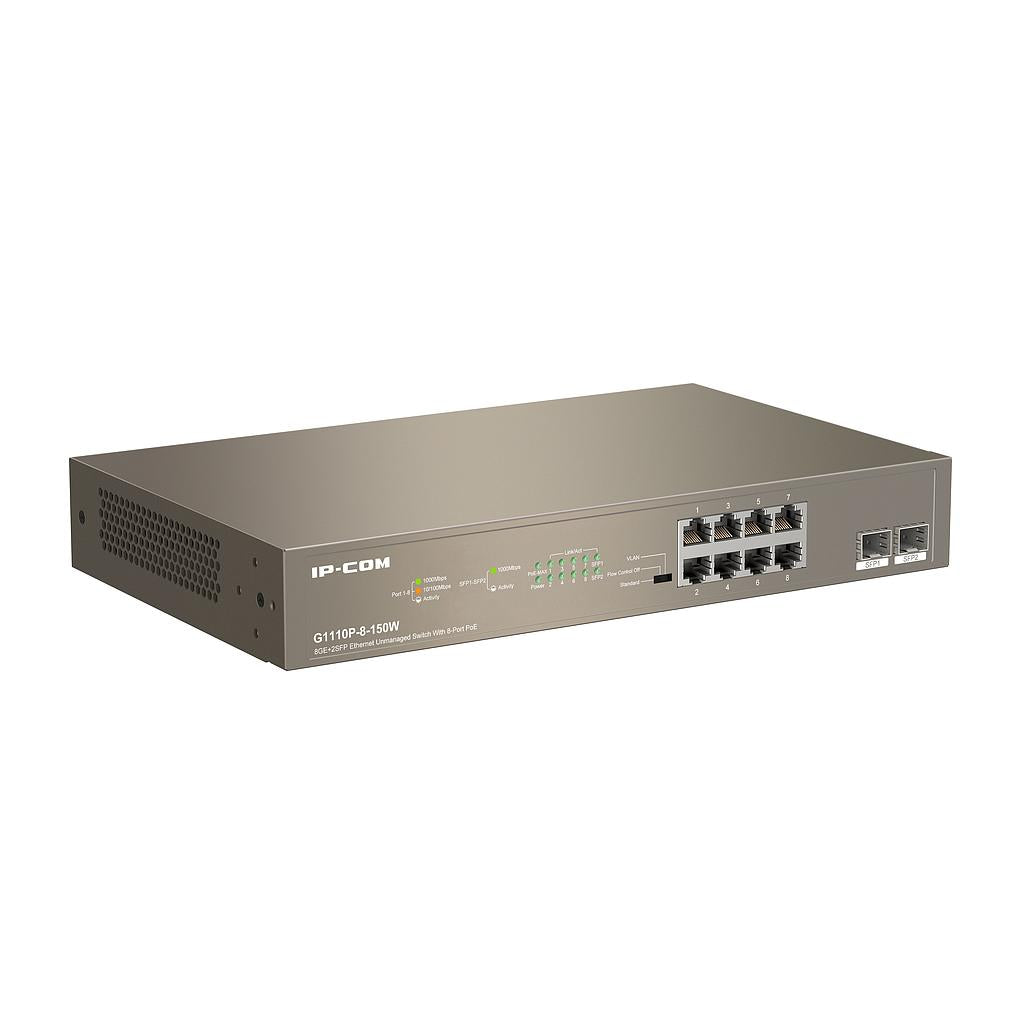 8GE+2SFP Unmanaged Switch mit 8-Port PoE Rackmount IP-COM