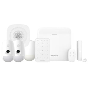 AXPro Alarm Kit 64 Zonen. Zentrale + 2 PIRCAM + 1 PIR + 1 Kontakt + 1 Fernbedienung + 1 Tastatur + 1 Sirene