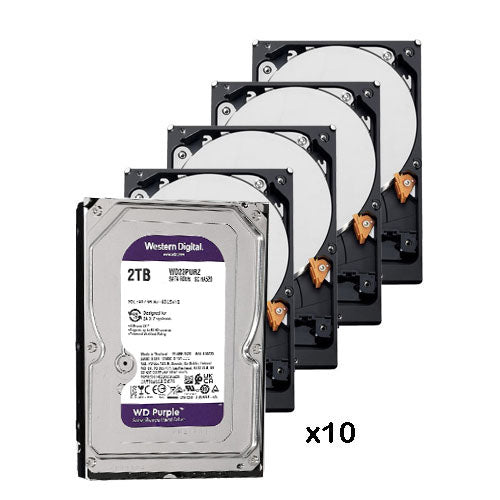 10er-Pack 2-TB-Festplatte (2048 GB) Western Digital Purple