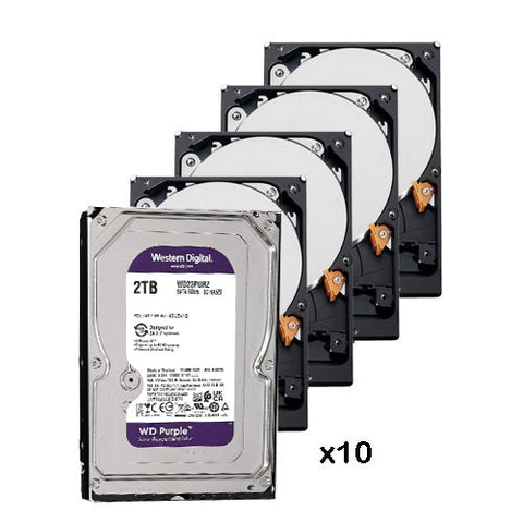 10er-Pack 2-TB-Festplatte (2048 GB) Western Digital Purple