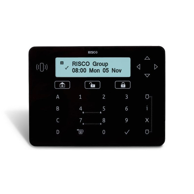 Elegante schwarze Touch-Tastatur mit Proximity-Leser der Güteklasse 3 für LightSYS+ (ohne Proximity-Tags)