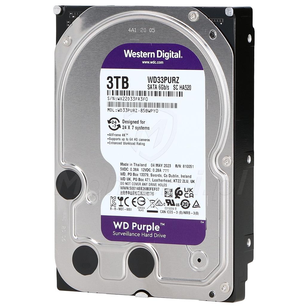 3 TB Festplatte (3072 GB). Western Digital Purple.